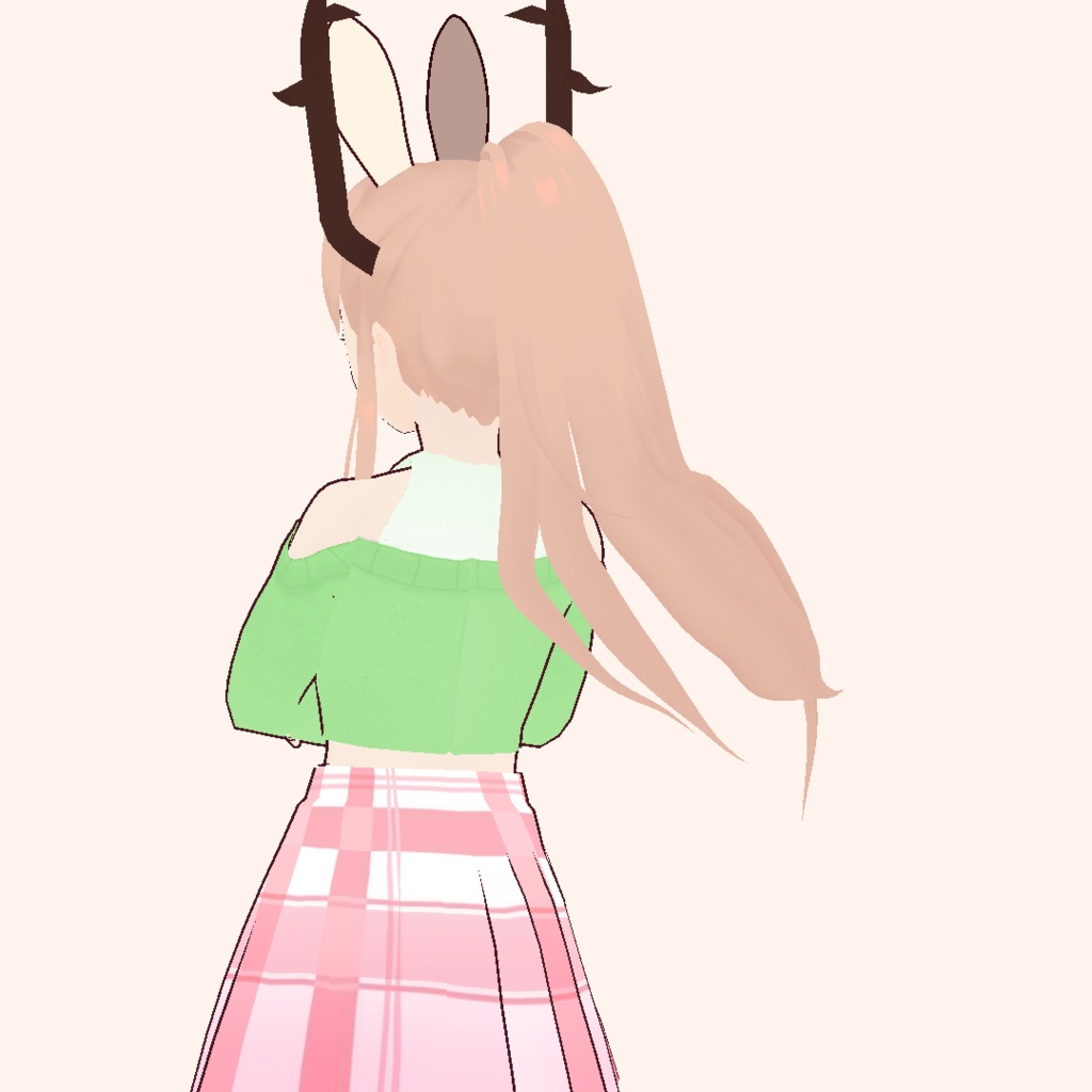 Vroid ロングスリーブクロップトップセーターグリーンLong sleeve crop top sweater green