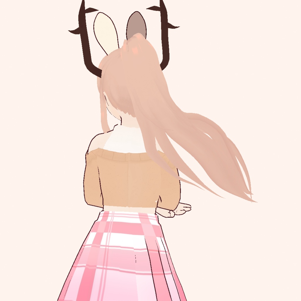 Vroid ロングスリーブクロップトップセーターオレンジLong sleeve crop top sweater orange