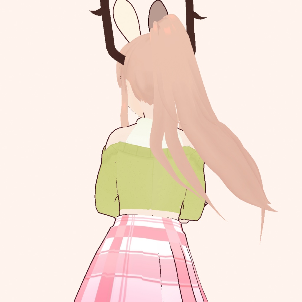 Vroid ロングスリーブクロップトップセーターイエローLong sleeve crop top sweater yellow