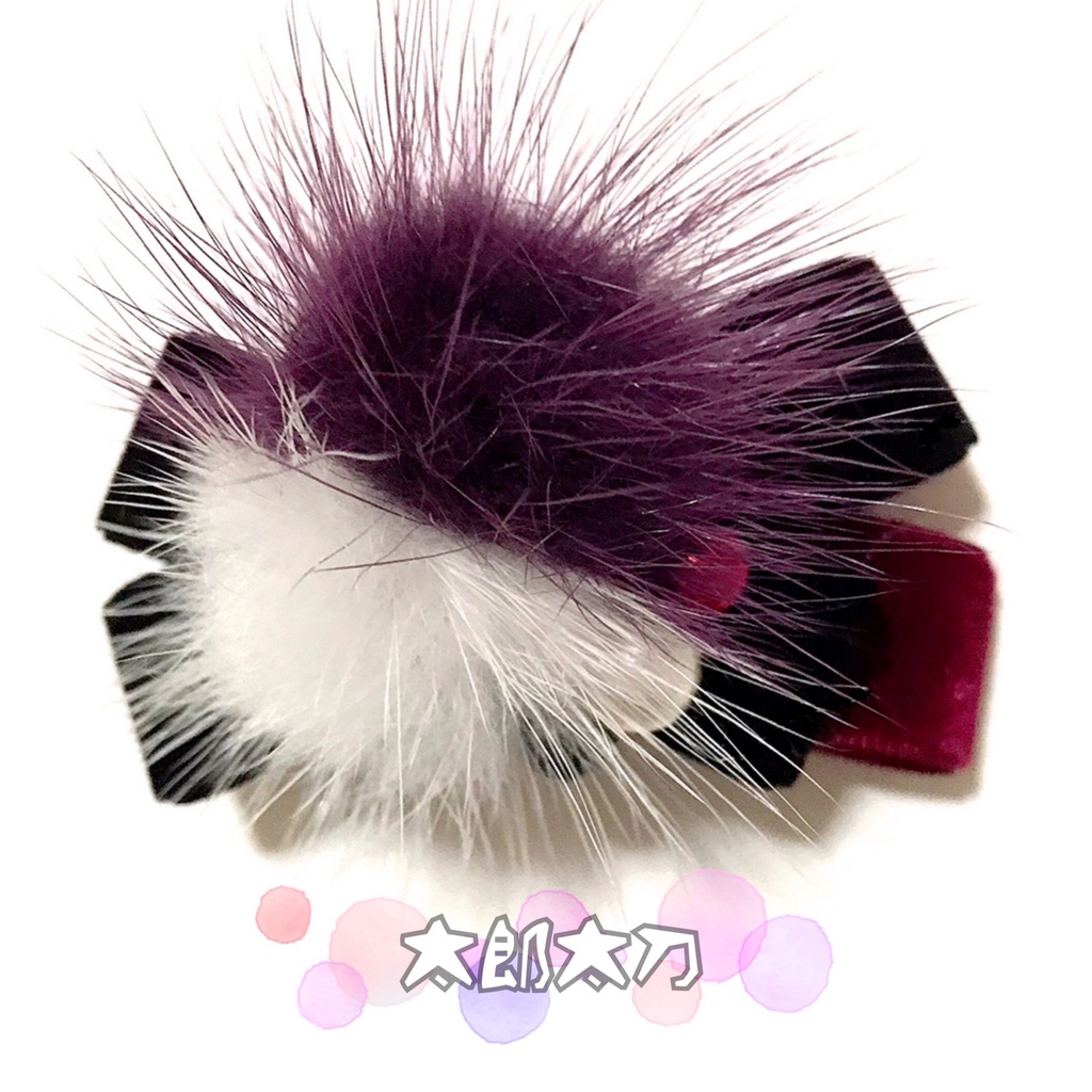 *作品終了により50%OFFです*【刀剣乱舞イメージ】ベルベットリボンのふわふわ♡ポニーフック