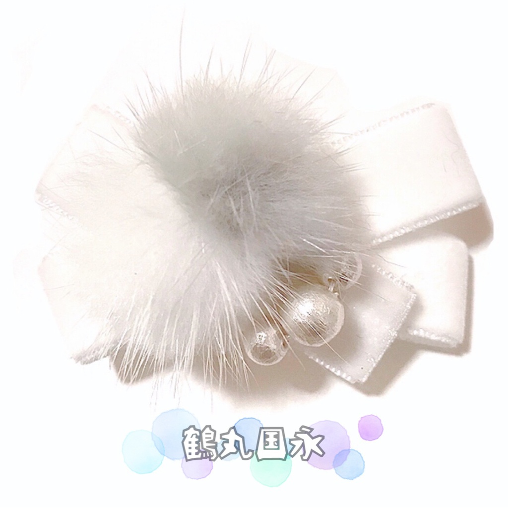 *作品終了により50%OFFです*【刀剣乱舞イメージ】ベルベットリボンのふわふわ♡ポニーフック