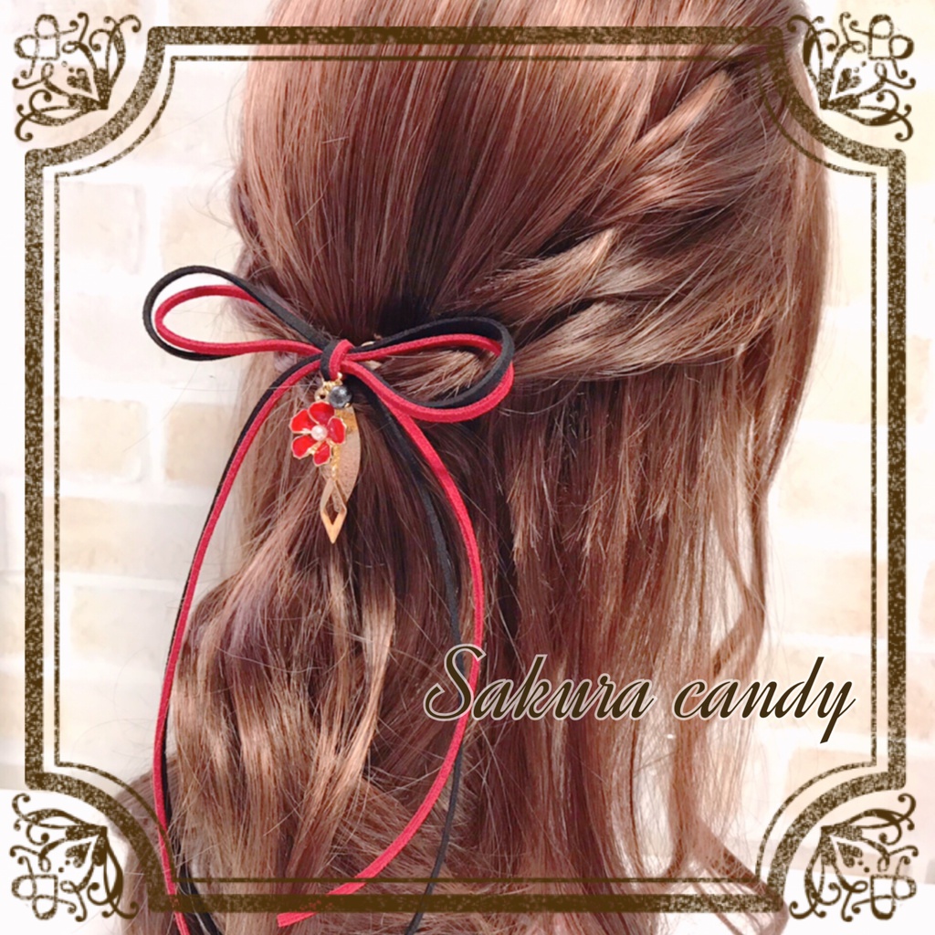 *作品終了により50%OFFです*【刀剣乱舞イメージ】◆結び◆スエード調紐のポニーフック