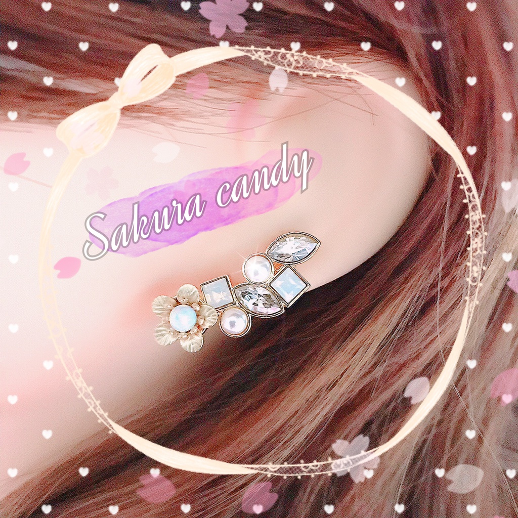 【刀剣乱舞イメージ】京都オパール♡桜のイヤークリップ
