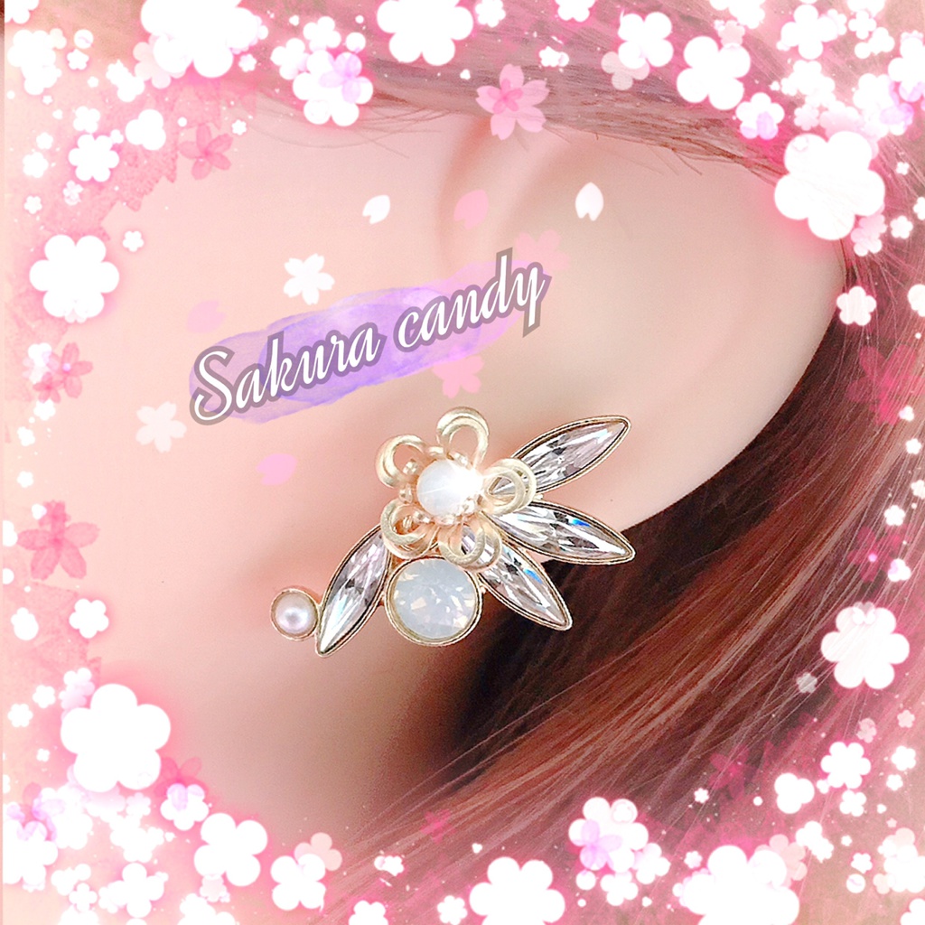 【刀剣乱舞イメージ】京都オパール♡桜のイヤークリップ