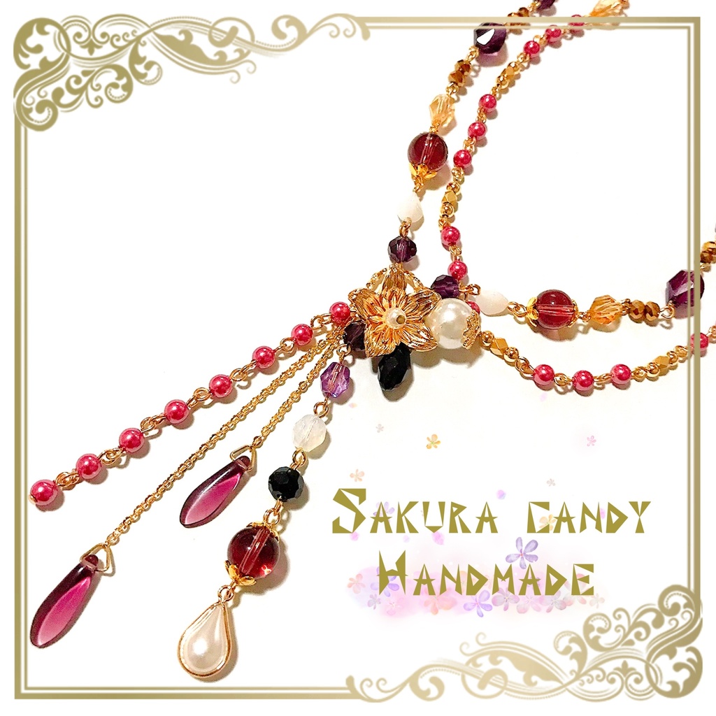 【刀剣乱舞イメージ】豪華絢爛♡2連ロングネックレス