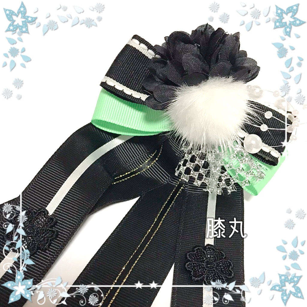 《終了》お花とファーのリボンポニーフック