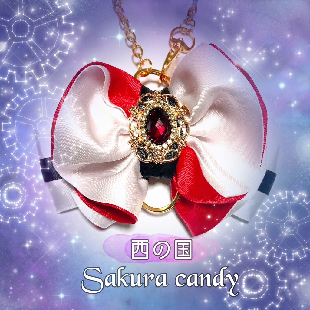 *作品終了により50%OFFです*【まほやくイメージ】魔法石のフリルリボン♡バッグチャーム【1周年衣装カラー】