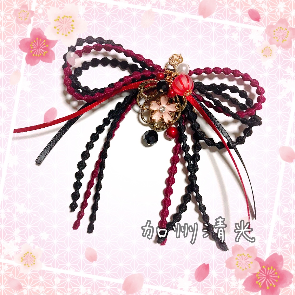 【刀剣乱舞イメージ】ぽこぽこリボン♡桜ポニーフック