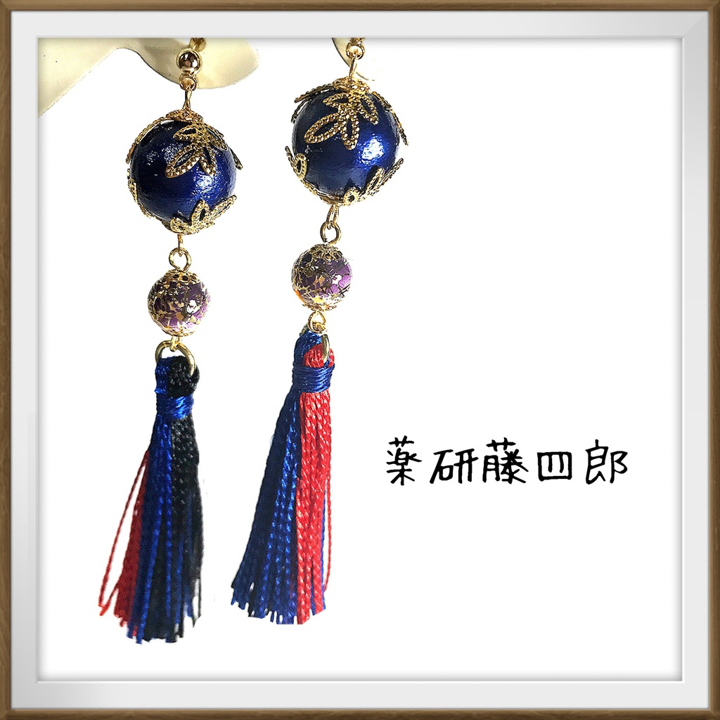 【刀剣乱舞イメージ】コットンパール☆タッセルピアス