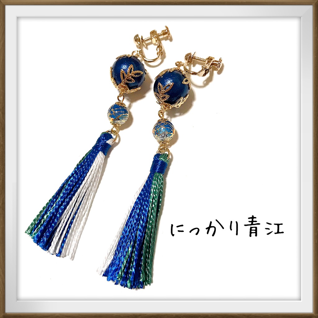 【刀剣乱舞イメージ】コットンパール☆タッセルピアス