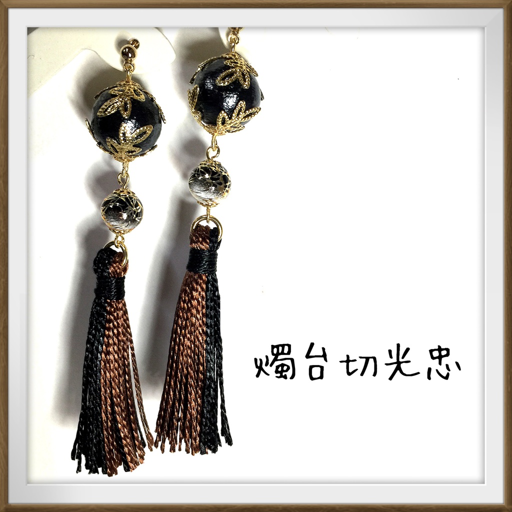 【刀剣乱舞イメージ】コットンパール☆タッセルピアス