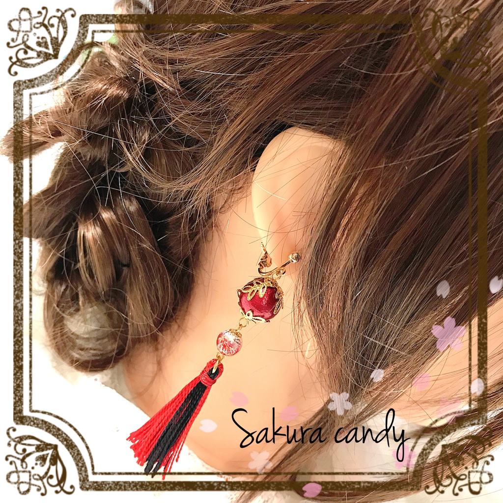 【刀剣乱舞イメージ】コットンパール☆タッセルピアス