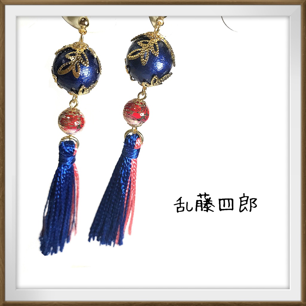 【刀剣乱舞イメージ】コットンパール☆タッセルピアス