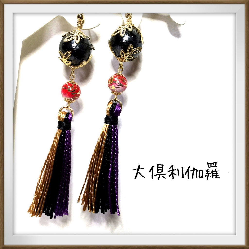 【刀剣乱舞イメージ】コットンパール☆タッセルピアス
