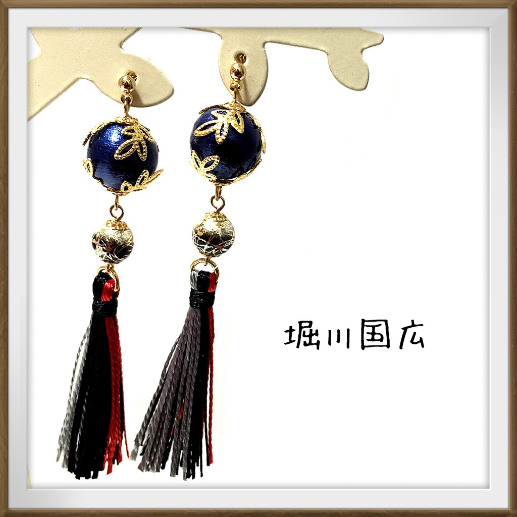 【刀剣乱舞イメージ】コットンパール☆タッセルピアス