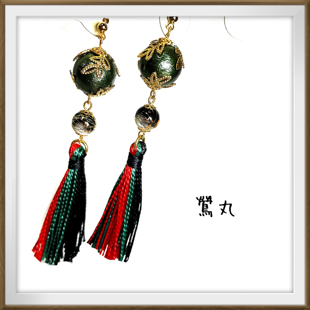 【刀剣乱舞イメージ】コットンパール☆タッセルピアス