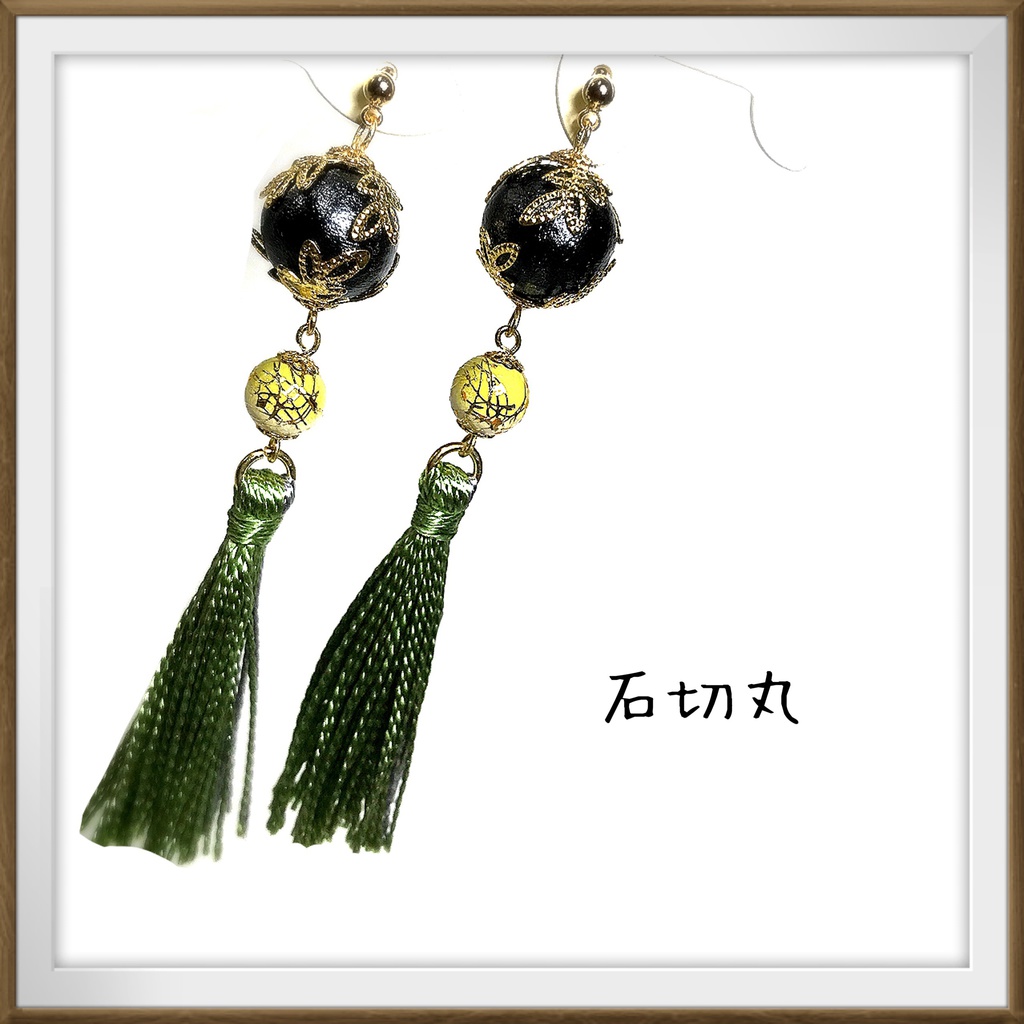 【刀剣乱舞イメージ】コットンパール☆タッセルピアス