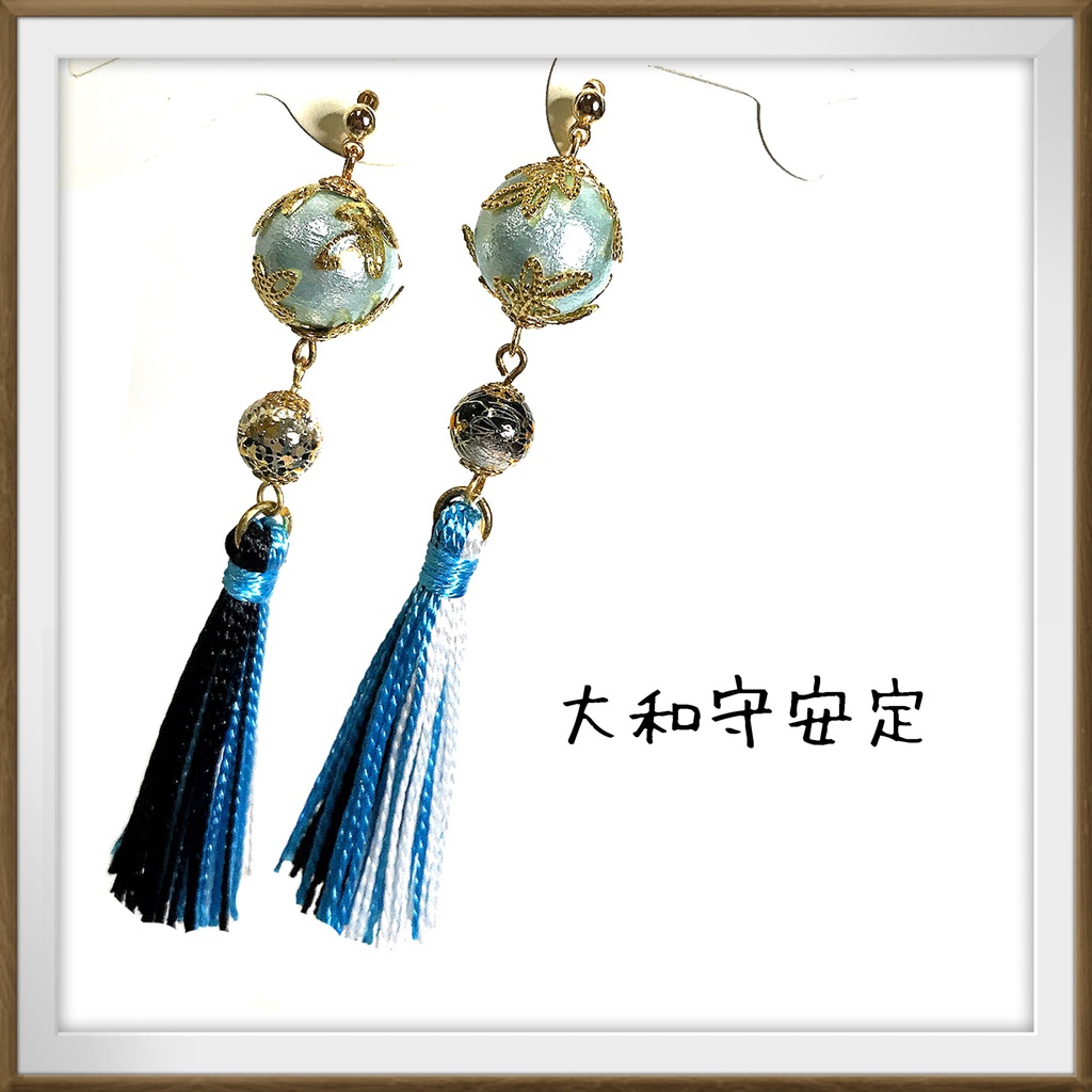 【刀剣乱舞イメージ】コットンパール☆タッセルピアス