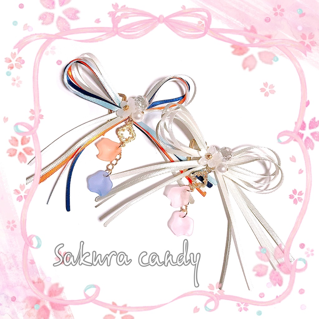 【刀剣乱舞イメージ】桜♡サテンリボンポニーフック