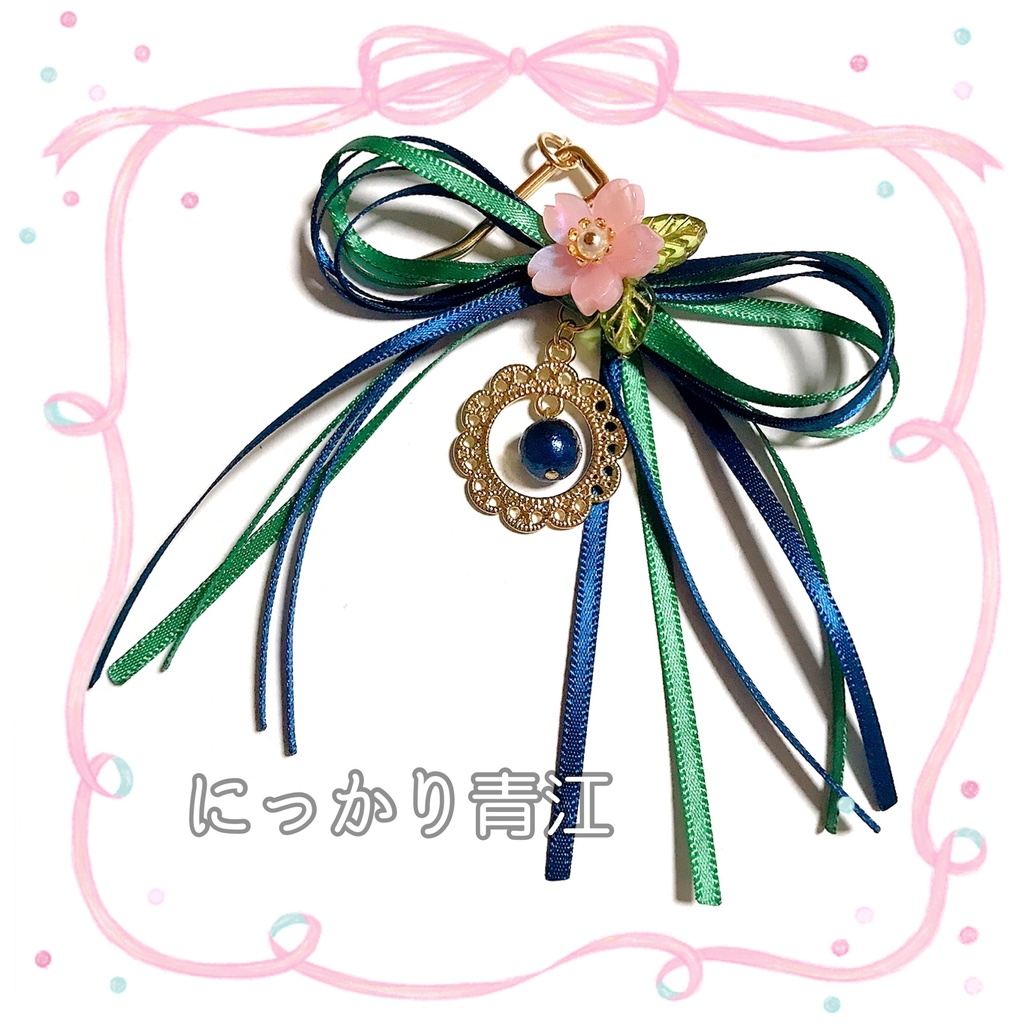 【刀剣乱舞イメージ】桜色♡サテンリボンポニーフック