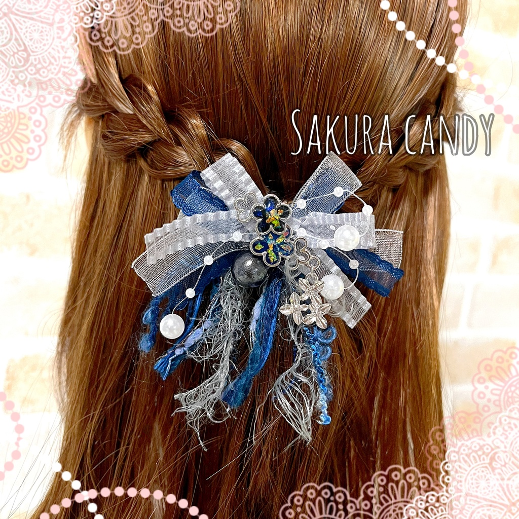 【刀剣乱舞イメージ】パールとふわふわ糸のポニーフック