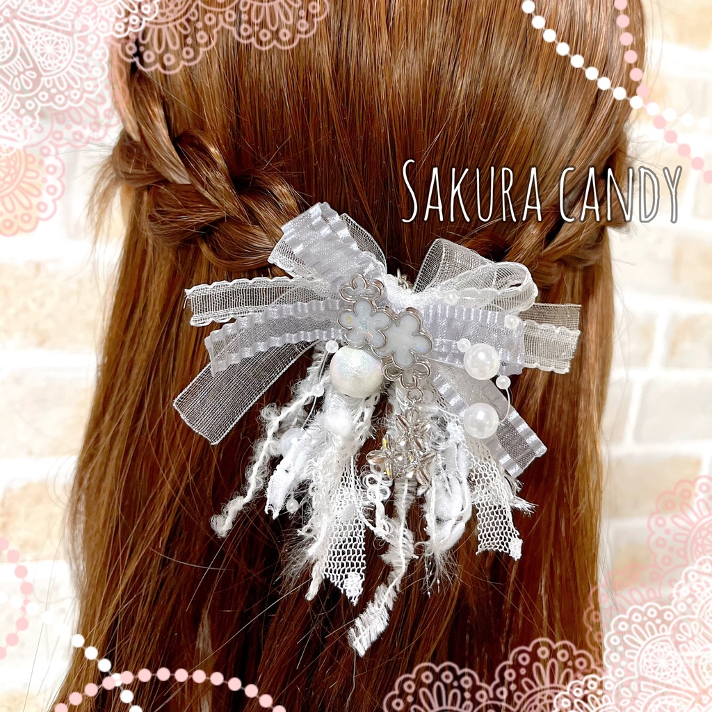 【刀剣乱舞イメージ】パールとふわふわ糸のポニーフック