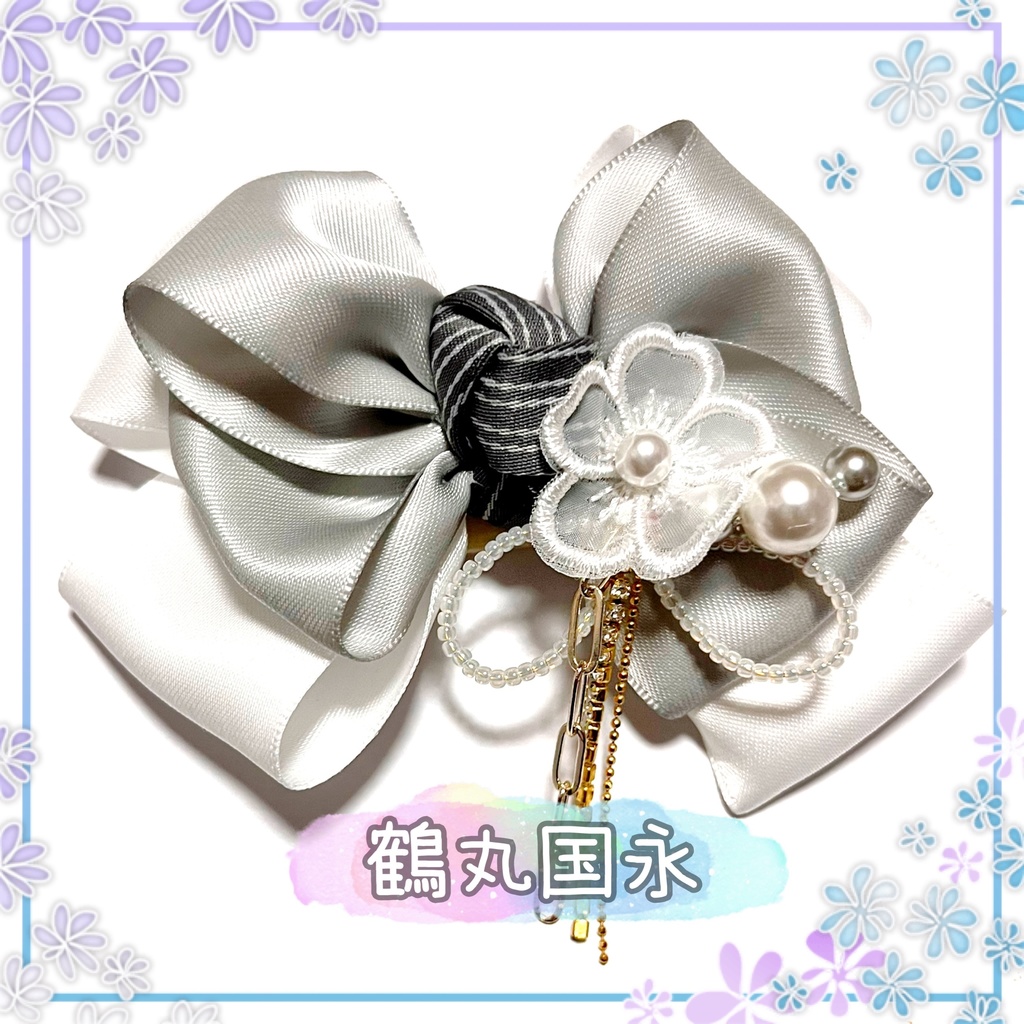 【刀剣乱舞イメージ】桜レースダブルリボン♡ポニーフック