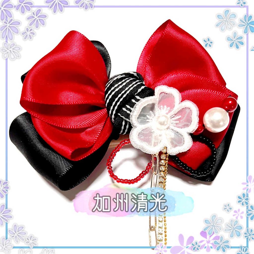 【刀剣乱舞イメージ】桜レースダブルリボン♡ポニーフック