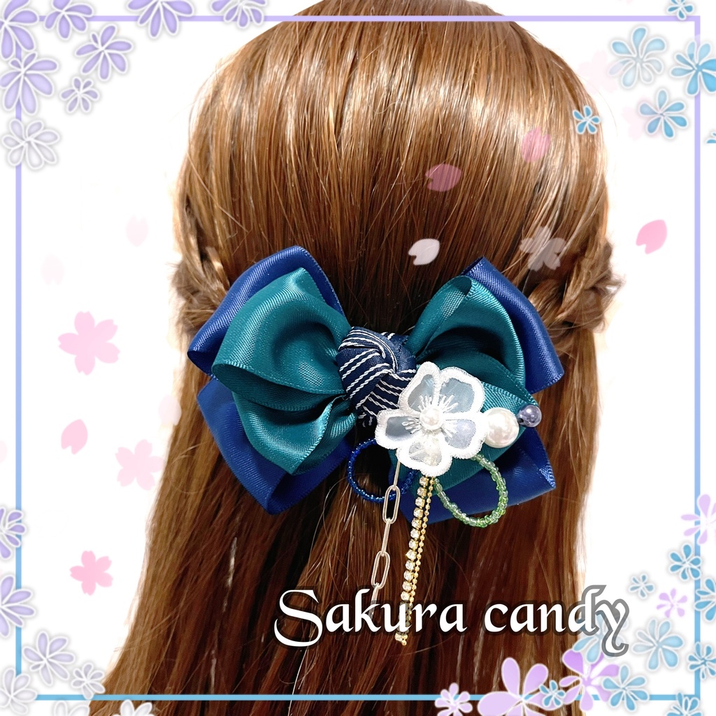 【刀剣乱舞イメージ】桜レースダブルリボン♡ポニーフック