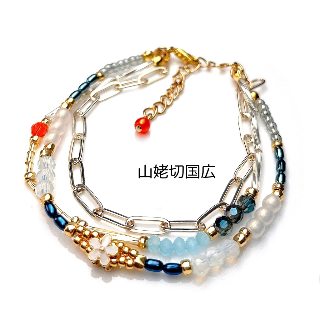 【刀剣乱舞イメージ】3連ビーズブレスレット