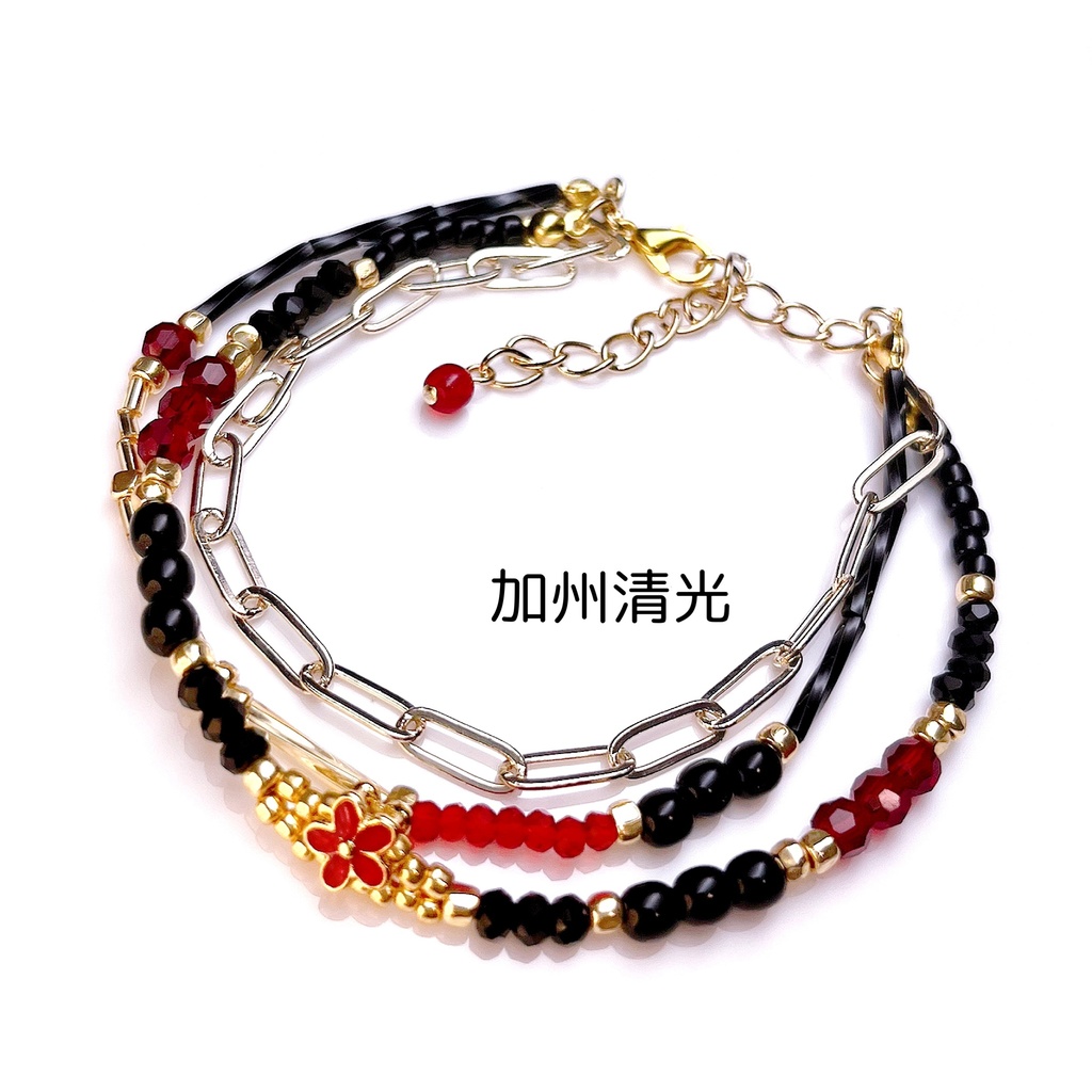 【刀剣乱舞イメージ】3連ビーズブレスレット