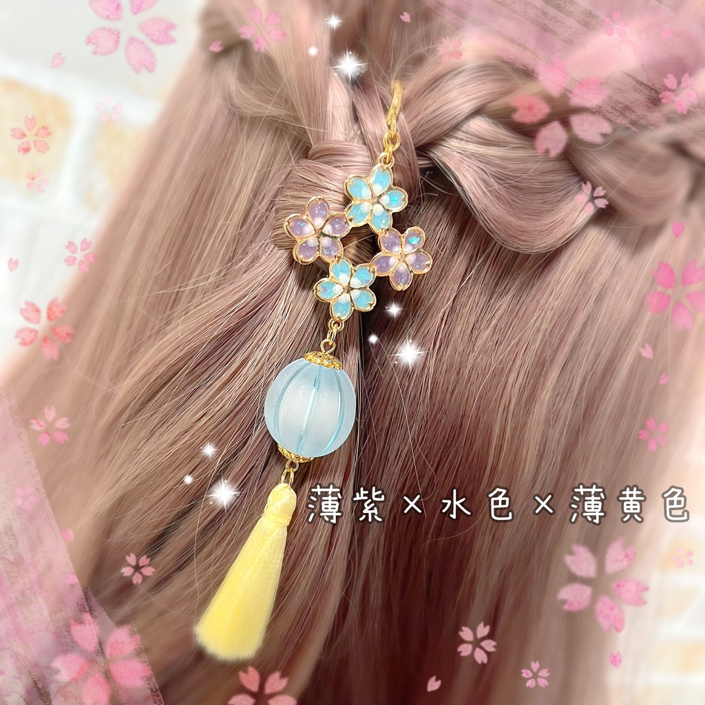 恋する夏祭り♡かんざし風ポニーフック