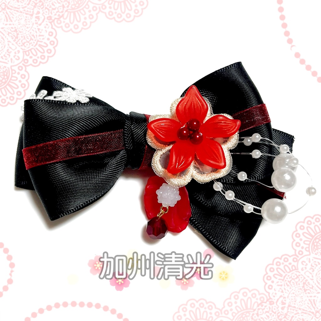 【刀剣乱舞イメージ】金平糖パールシャワーリボン♡ポニーフック