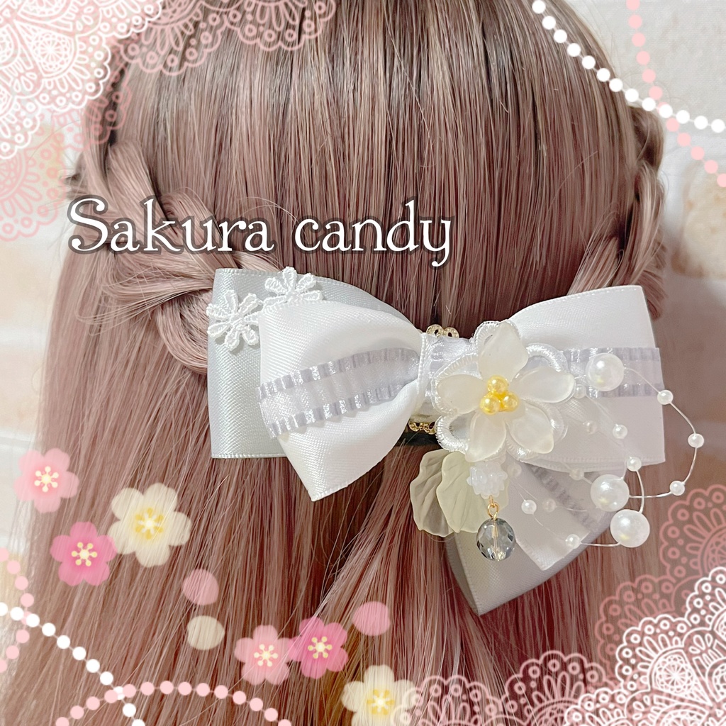 【刀剣乱舞イメージ】金平糖パールシャワーリボン♡ポニーフック