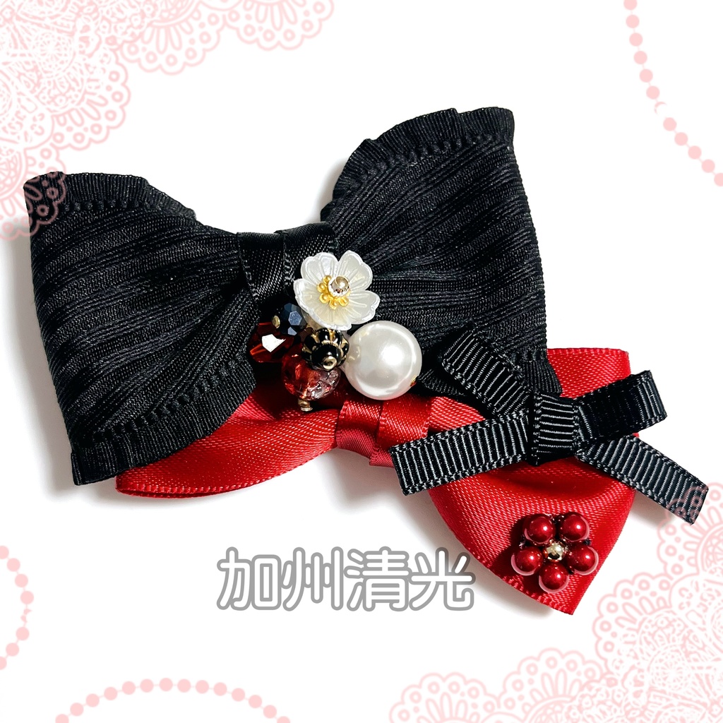 【刀剣乱舞イメージ】ふたりで待つ桜♡ダブルリボンバレッタ