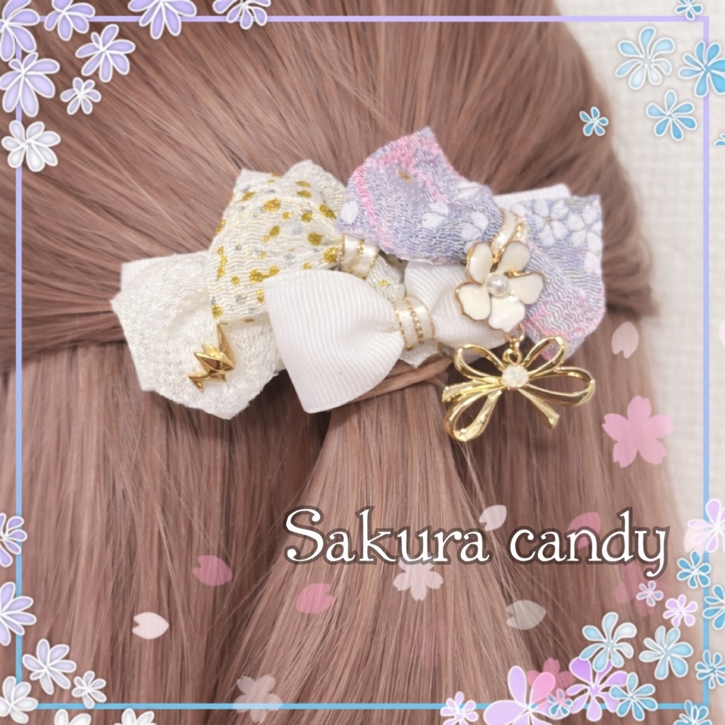 【刀剣乱舞イメージ】ちりめん彩りリボンポニーフック