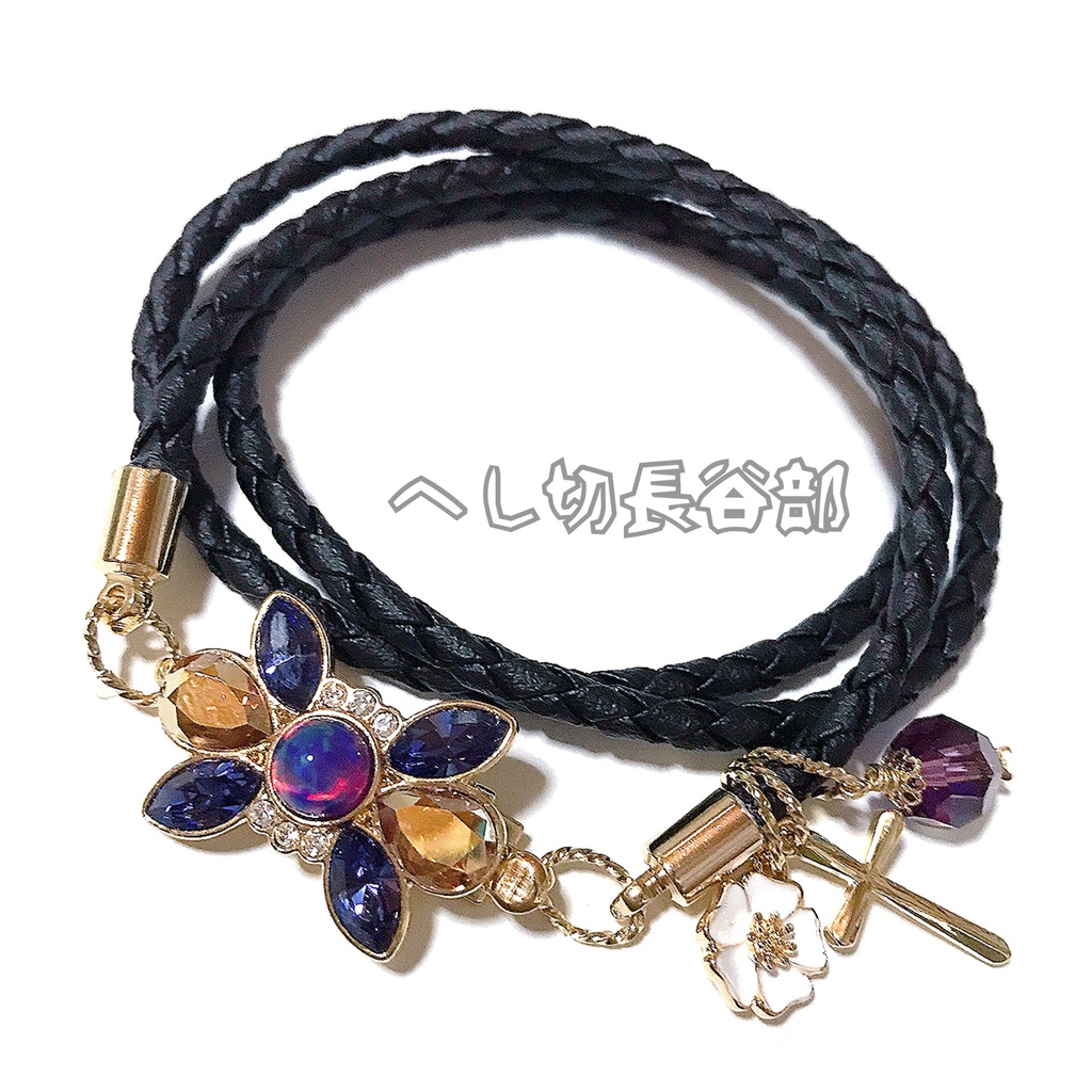 【刀剣乱舞イメージ】京都オパール♡チャーム付き三連ブレスレッド