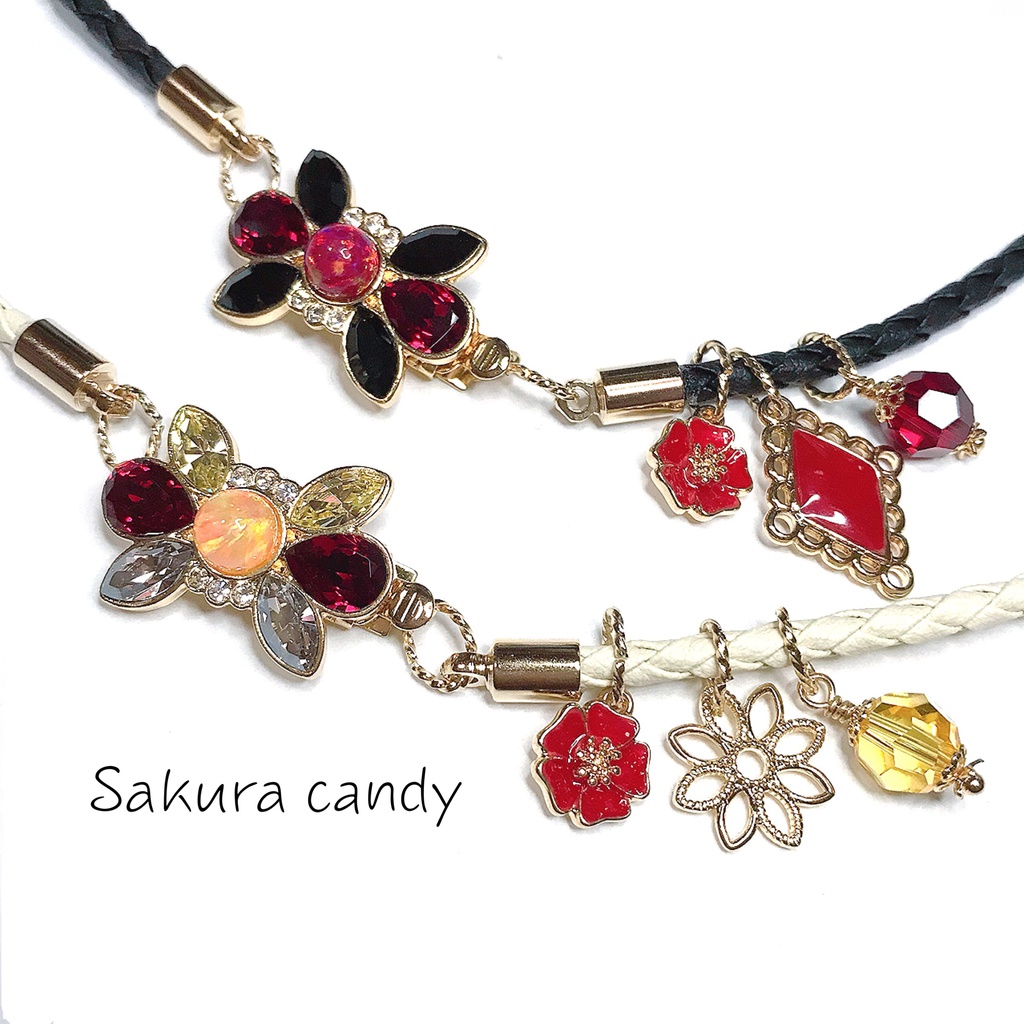 【刀剣乱舞イメージ】京都オパール♡チャーム付き三連ブレスレッド