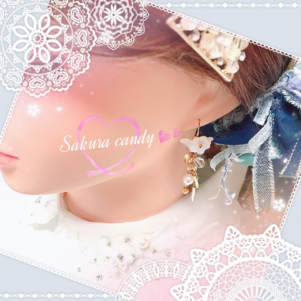【刀剣乱舞イメージ】アシンメトリーピアス♡桜きらり。