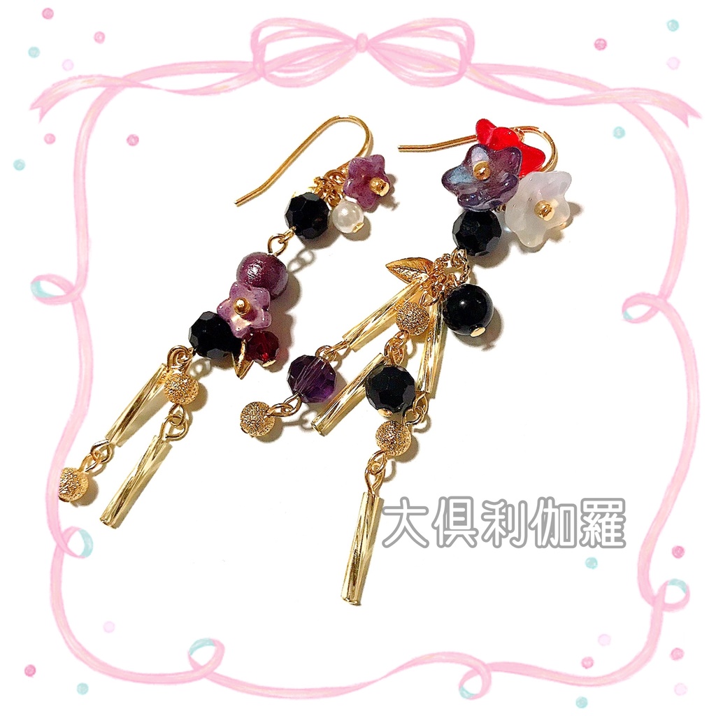 【刀剣乱舞イメージ】アシンメトリーピアス♡桜きらり。