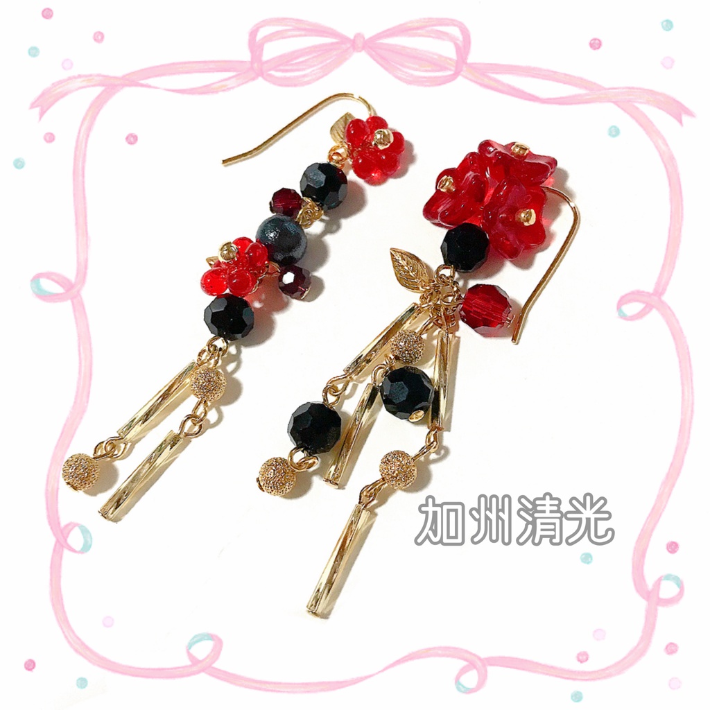 【刀剣乱舞イメージ】アシンメトリーピアス♡桜きらり。