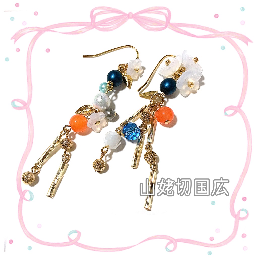 【刀剣乱舞イメージ】アシンメトリーピアス♡桜きらり。