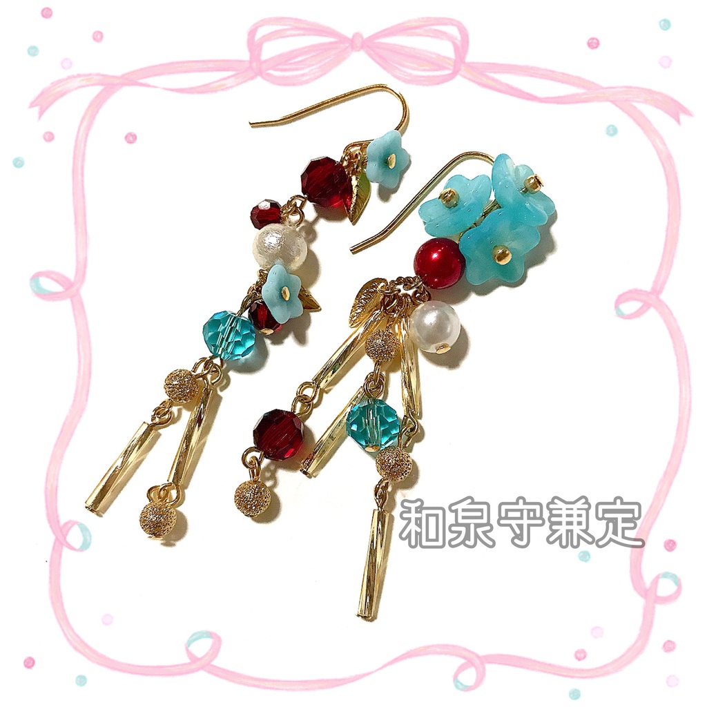 【刀剣乱舞イメージ】アシンメトリーピアス♡桜きらり。