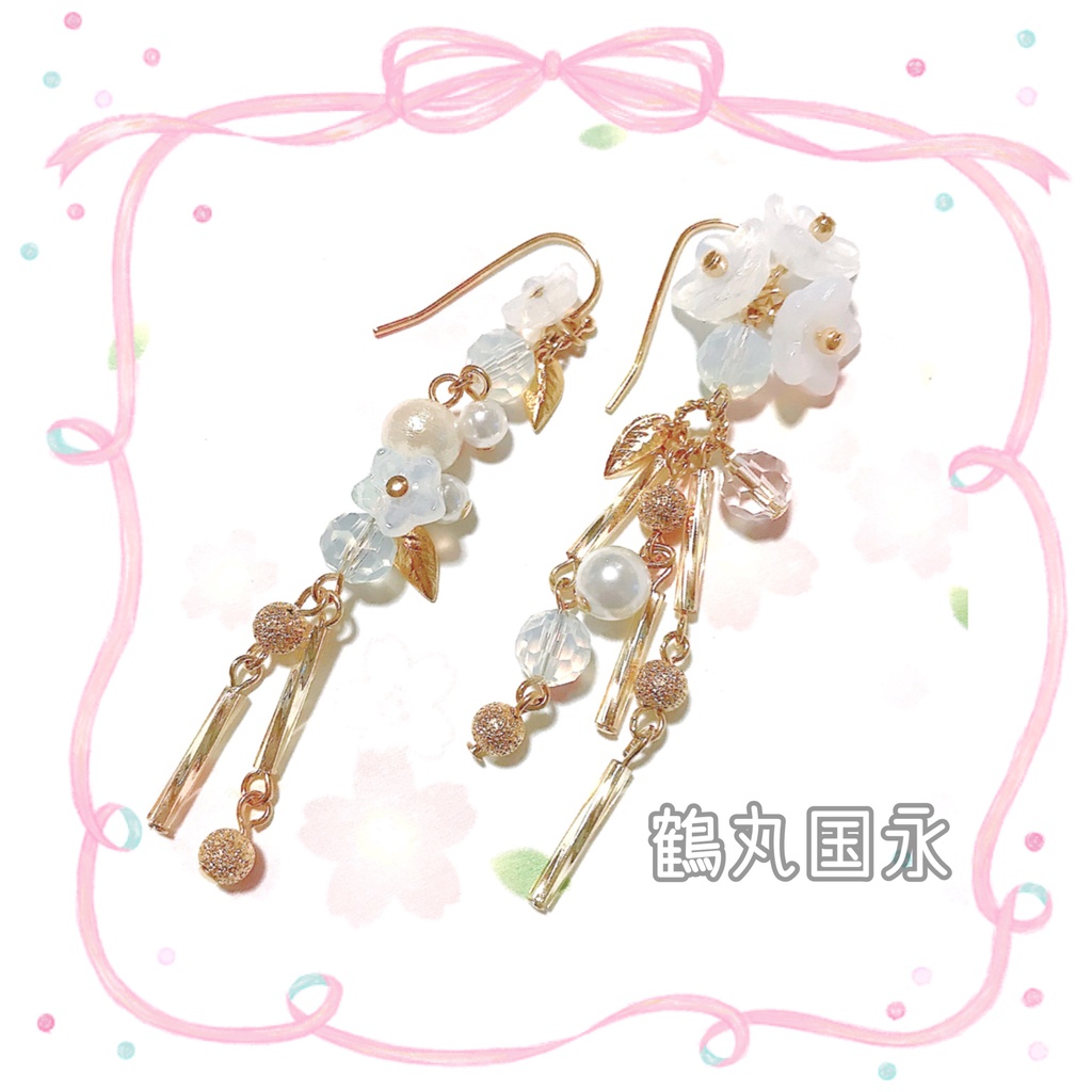 【刀剣乱舞イメージ】アシンメトリーピアス♡桜きらり。