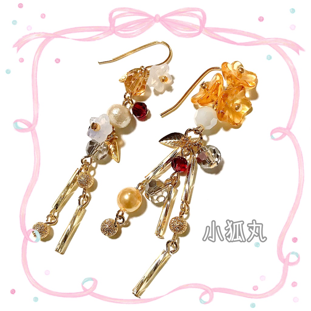 【刀剣乱舞イメージ】アシンメトリーピアス♡桜きらり。