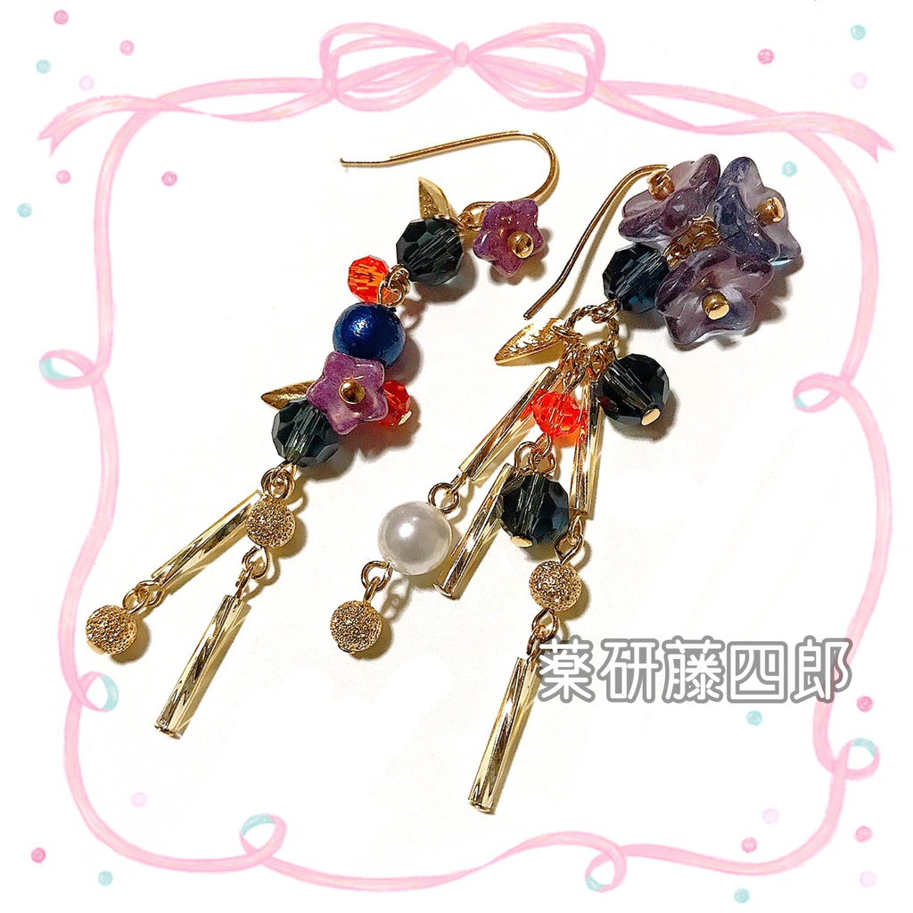 【刀剣乱舞イメージ】アシンメトリーピアス♡桜きらり。