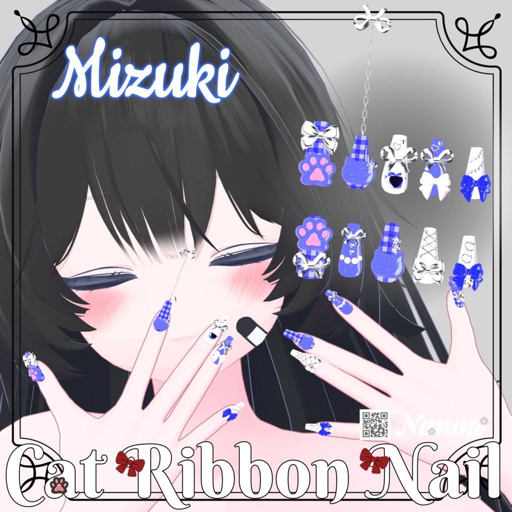 Cat Ribbon Nail...🎀