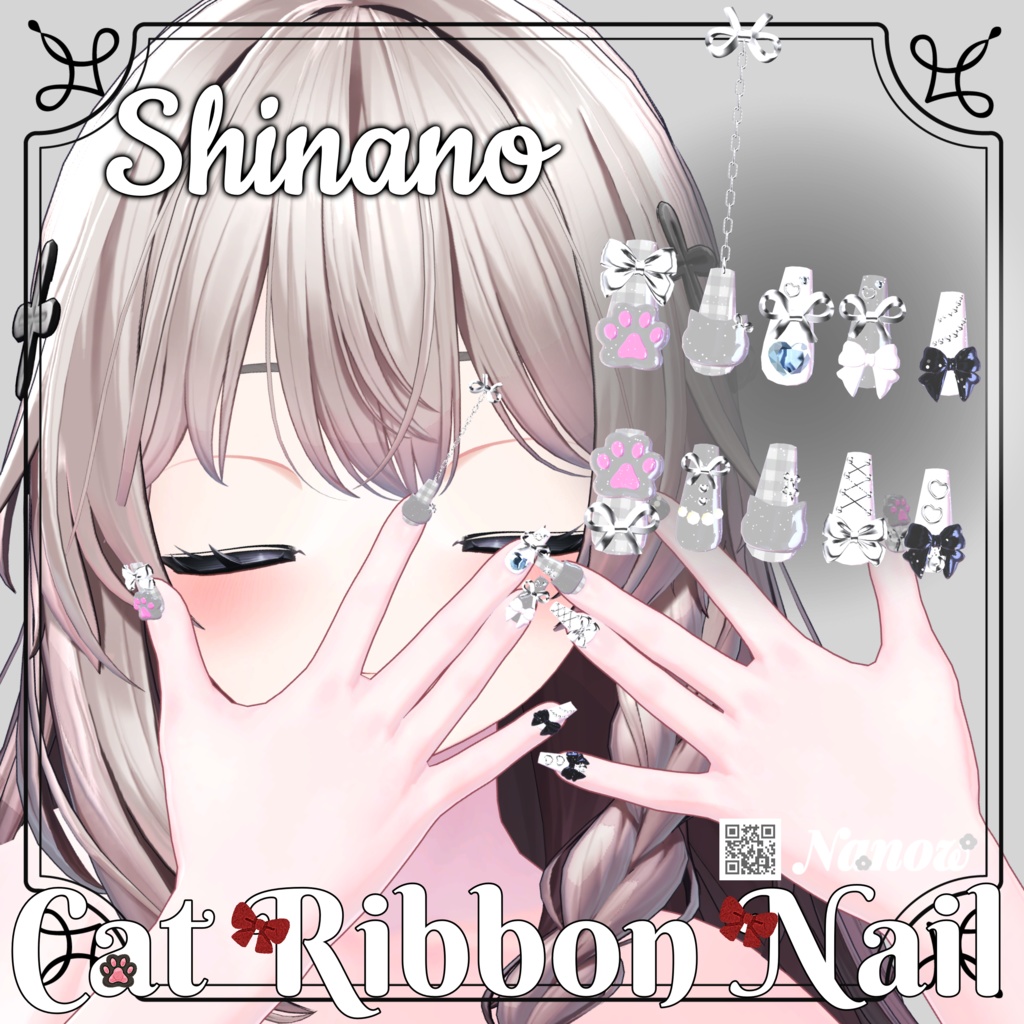 Cat Ribbon Nail...🎀