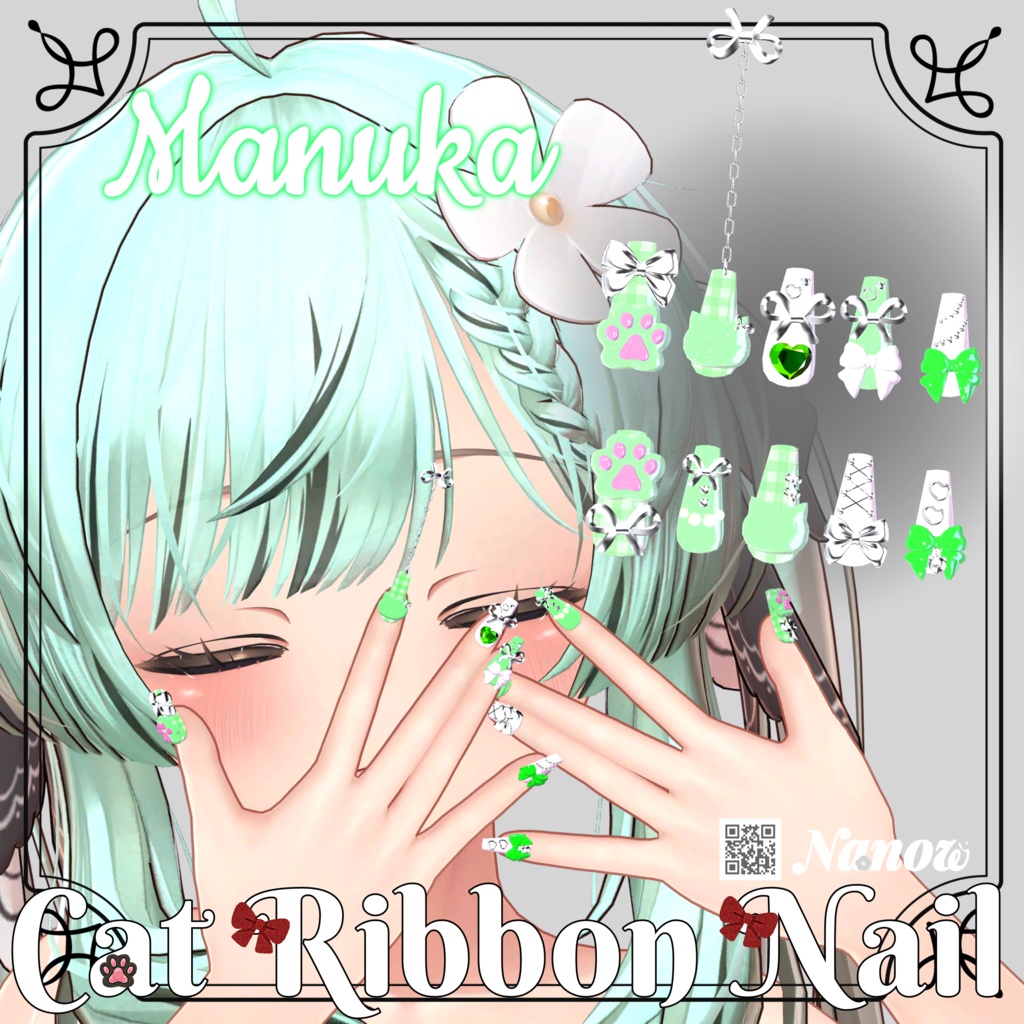 Cat Ribbon Nail...🎀