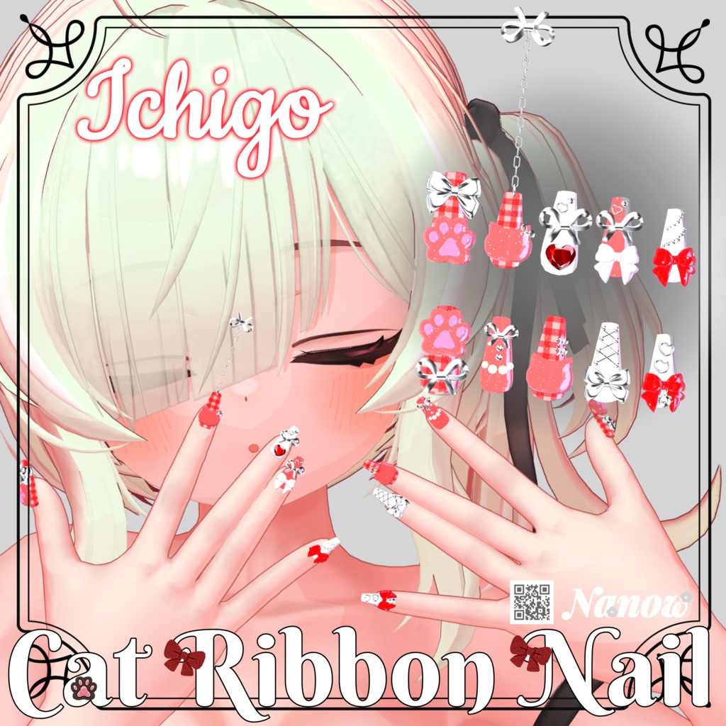 Cat Ribbon Nail...🎀